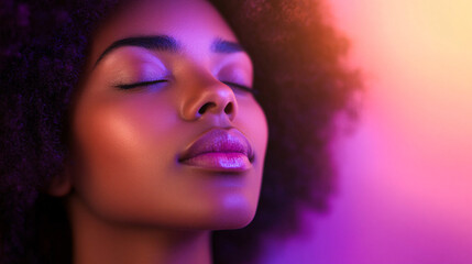 Fototapeta premium Serene Beauty: Close-up Portrait of a Young Woman