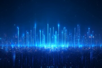 Futuristic Cityscape Aerial View at Night