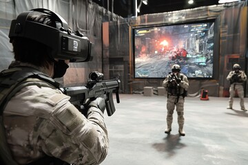 Military personnel training with virtual reality technology in simulation