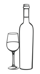 Minimalist Wine Bottle and Glass Logo