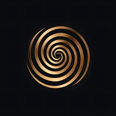 Elegant Metallic Gold Spiral Emblem   Dynamic Minimalist Symbol Logo Design