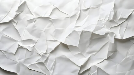 Fototapeta premium Crumpled White Paper Texture for Artwork and Design Backgrounds
