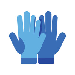 Obraz premium Blue Medical Gloves Vector Illustration - Cartoon Clipart & Line Art Design for Print.eps