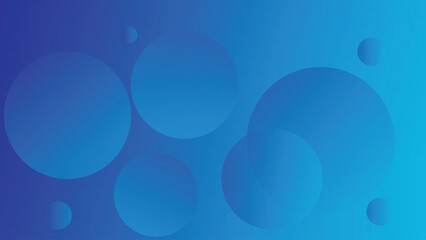 Tech geometric background with abstract light blue circles. Vector banner design, liquid fluid circles mustard, green mint, blue color beautiful background with halftone texture.