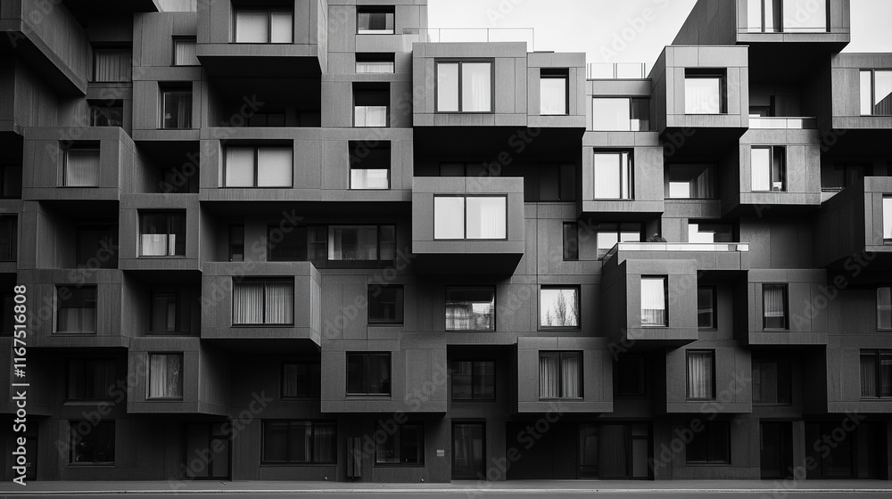 Poster a modern glass facade reflecting the sky and urban environment symbolizes transparency innovation an