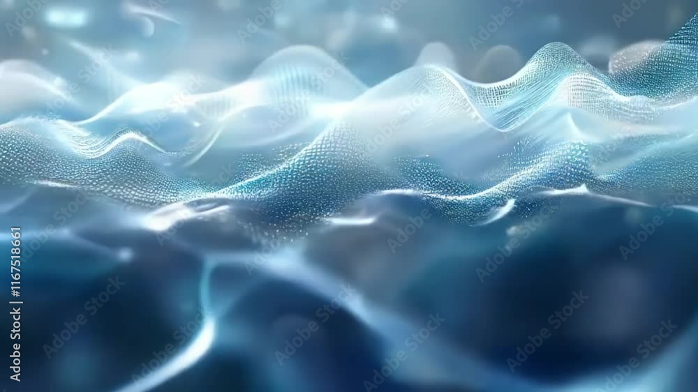 Poster abstract blue gray background with dynamic circular lines with glare.