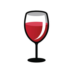 Glass of Red Wine Vector Illustration ? Cartoon, Clipart & Line Art Design.eps