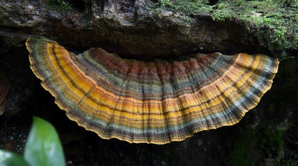 Close-up of reishi mushrooms showcasing their vibrant reddish-brown hues symbolizing longevity natural healing and wellness associated with harmony balance and the holistic approach to health

