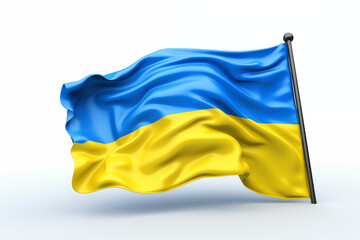 Ukrainian flag on a white background, featuring the iconic blue and yellow design symbolizing freedom, unity, and heritage, ideal for patriotic themes, cultural projects, and educational. PNG.