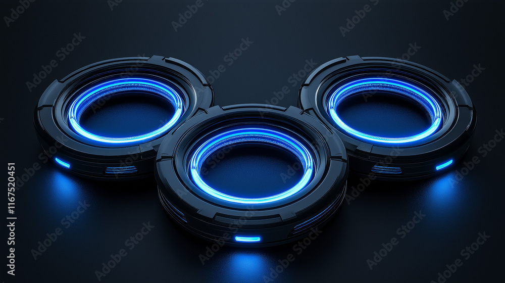 Aufkleber circular high-tech halo with a sleek design, evoking innovation and connectivity. ideal for digital 