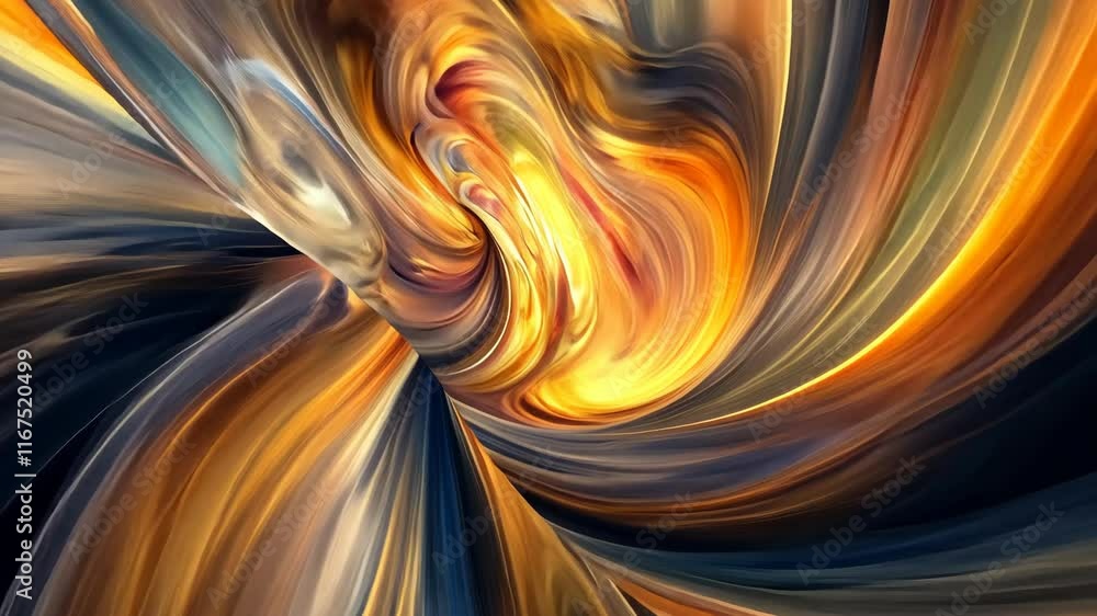 Aufkleber abstract swirl of gold and blue tones creating a dynamic visual energy in a vibrant composition of c