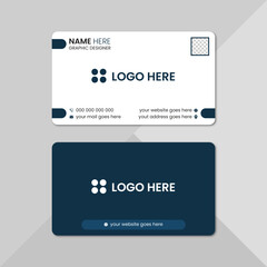Business card design template, Clean professional business card template, Horizontal simple clean template vector design, Visiting card for business and personal use.