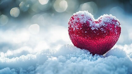 Fototapeta premium Snowy Valentine's Heart