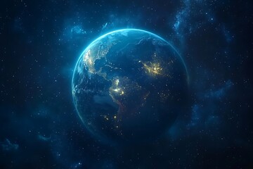 Glowing Earth from Space at Night