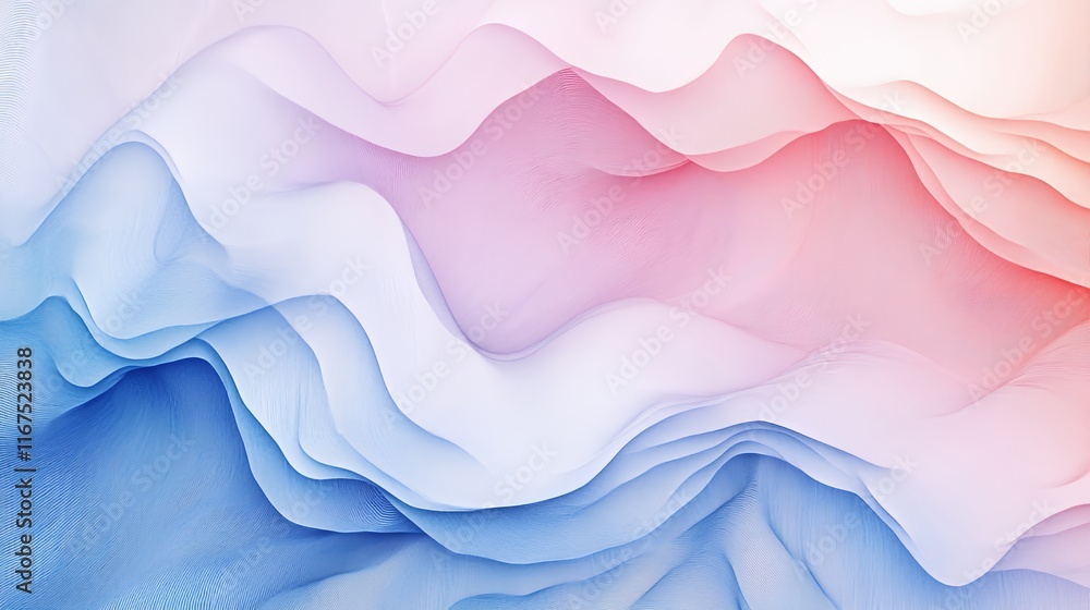 Poster abstract pastel waves flowing softly across a canvas