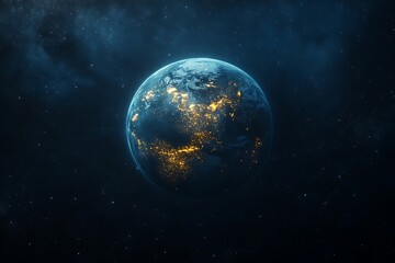 Obraz premium Glowing Earth City Lights at Night from Space1