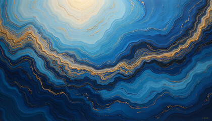 Blue and Gold Marble Pattern
