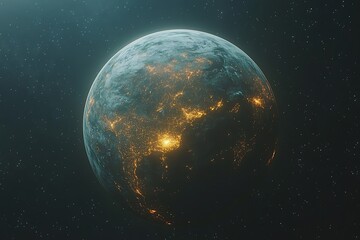 Fototapeta premium Earths City Lights at Night from Space3