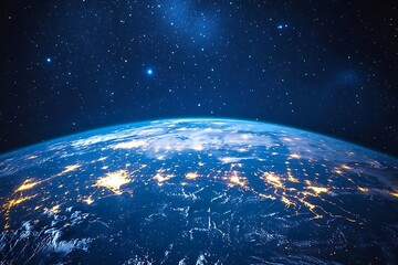 Obraz premium Earth City Lights from Space at Night