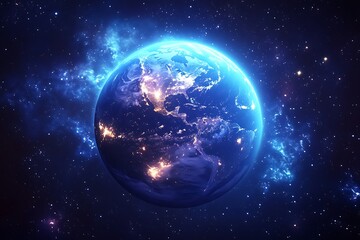 Earth at Night from Space Global View