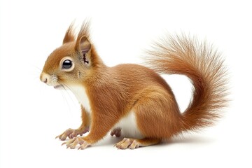 Fototapeta premium The red squirrel or Eurasian red squirrel (Sciurus vulgaris) with generative ai