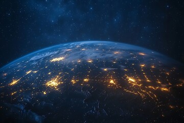 Obraz premium Earth City Lights at Night from Space46