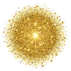 Golden sparkle effect isolated on transparent background