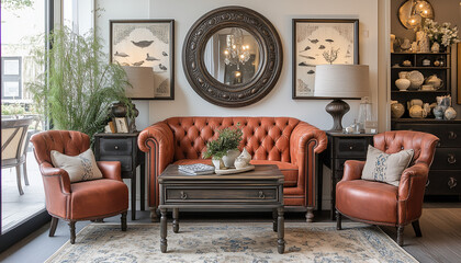 elegant lounge chairs in a living room