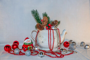 festive New Year's still life for interior decoration