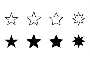 Obraz premium Set of star shapes. Abstract cool shine effect sign vector design. Templates for design, posters, projects, banners, logo,