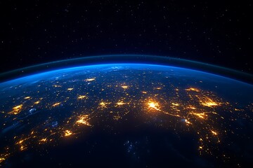 Obraz premium Earth at Night Global City Lights from Space3