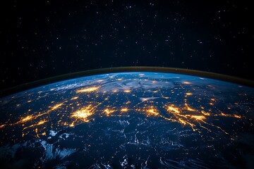 Obraz premium Earth at Night City Lights from Space6