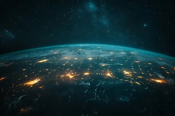 Obraz premium Earths City Lights from Space at Night2
