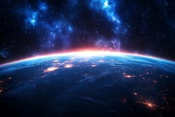 Obraz premium Glowing Earth at Night from Space8