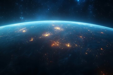 Fototapeta premium North America City Lights at Night from Space4