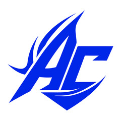 AC, CA, A, C abstract letters logo monogram