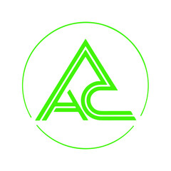 AC, CA, A, C abstract letters logo monogram