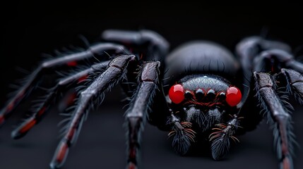 Fototapeta premium Black widow spider waiting for prey
