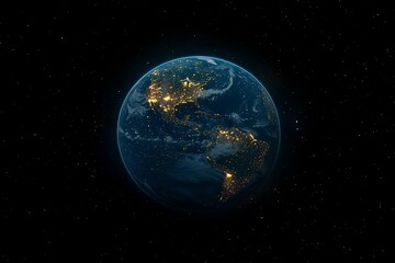 Obraz premium Earth at Night from Space City Lights2