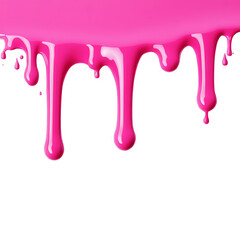 Pink Paint Dripping Isolated On Transparent Background
