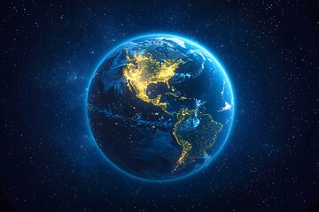 Fototapeta premium Night Earth Globe City Lights from Space1