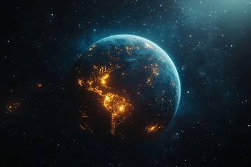 Obraz premium North America City Lights at Night from Space9