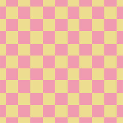 Checkered seamless pattern. Pink and yellow check pattern.