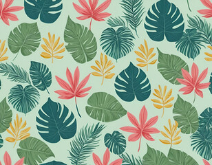 Fototapeta premium seamless pattern with leaves