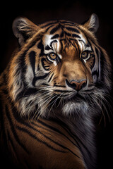 Fototapeta premium Majestic Tiger Portrait - Powerful Eyes and Stripes