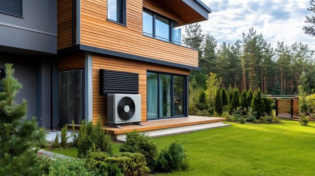 Modern House with Heat Pump and Landscaped Garden