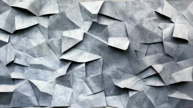 Textured gray wall with intricate paper-like creases and folds in a contemporary setting
