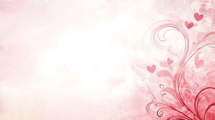 Delicate Pink Floral Design With Hearts