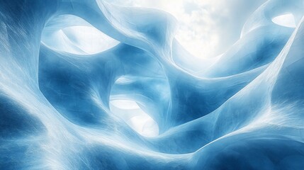 Obraz premium Abstract Blue Ice Cave Swirling Formation