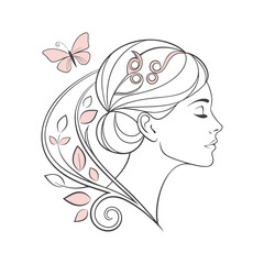 unique modern feminine line art icon vector art design